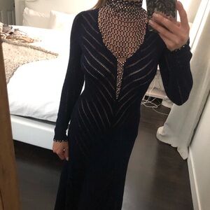 Vintage brandless maxi dress with crystal high neck